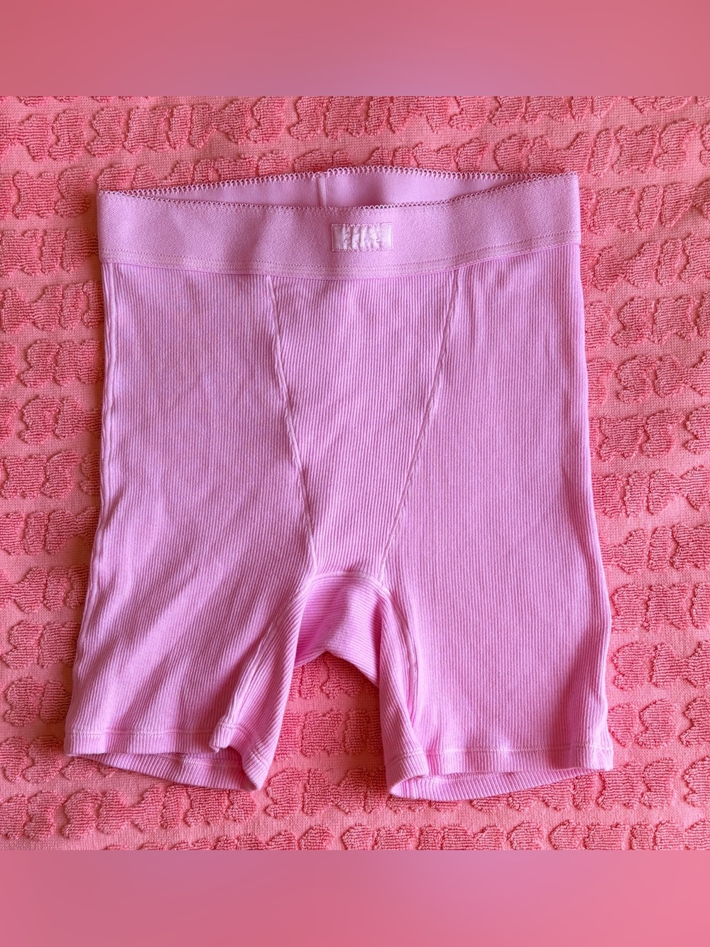 🌸 SKIMS Cotton Rib Boxer | Bubble Gum | XS | 🏷️